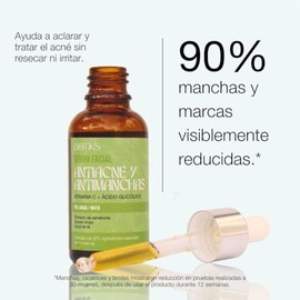 Sérum facial antiacné y antimanchas para piel grasa con acido glicolico y vitamina C 30 ml. Biotiks
