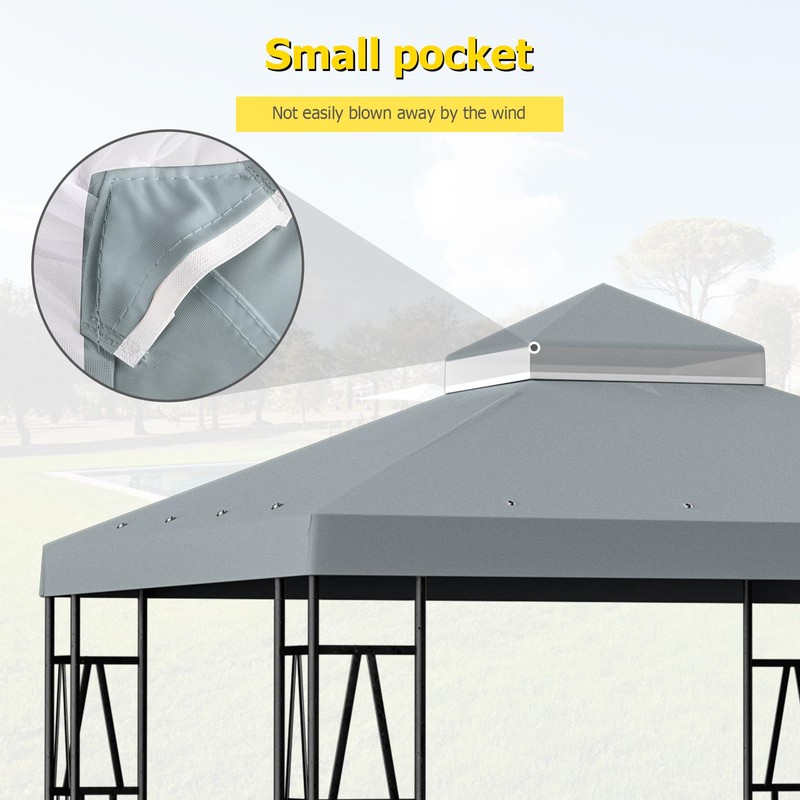 9.8'x9.8' Replacement Canopy Top Cover Only for Gazebo, Double Tiered