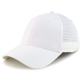 Armycrew UPF 50+ Cool Comfort Performance Stretchable Air Mesh Baseball Cap - White