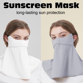 GLURIZ 2 Mascarilla Solar, Bandanas Facial con Protección Solar, Protector Facial con Protección Solar, Mascarilla Facial UV para al Aire última Intervensión, Tenis, Senderismo, Pesca