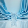Fermaglio per capelli con fiocco in raso setoso blu chiaro