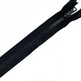 Plush Addict Heavy Duty Chunky Plastic Open-Ended Zip Fasteners for Sewing, Crafts, Clothing and Accessories - Black - 14" (36cm)