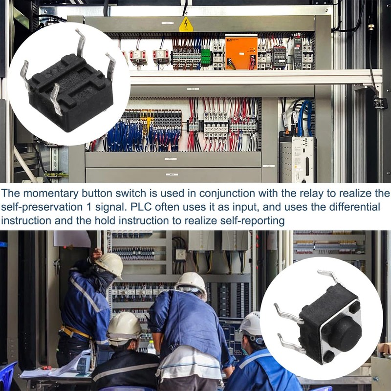 DAOKAI 100PCS Tactile Tact Push Button Micro Switch 4Pin 6x6x4.5mm