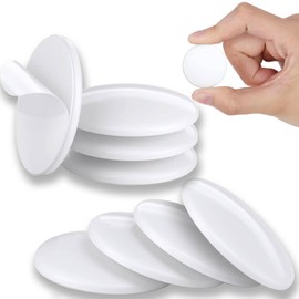 Hantoc Wall Door Stop, Set of 8, White Wall Buffer Protection for Wall and Door, Wall Buffer for Wall Protection, Door Buffer Wall for Door Hinge Door Handle Protection, Diameter 40 mm