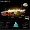 TOKMOC 2288 Pieces,Titanic Building Block Set,three visible cabins,Glacier design,glowing light
