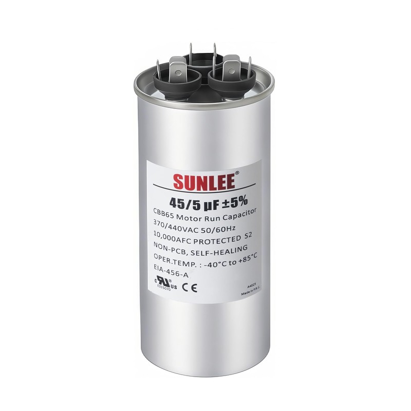SUNLEE AC Capacitor 45/5 uF 370V / 440V CBB65 Dual