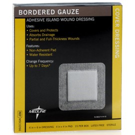 Medline MSC3266Z Sterile Bordered Gauze, 6" x 6" (Pack of 15)