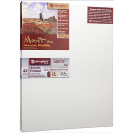 MASTERPIECE Z1ME-1927 Monet Pro 1.5" Deep Sierra Heavy Weight Medium Texture 14.6 oz Cotton Stretched Canvas 19" x 27" White