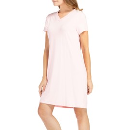 Fishers Finery Women's EcoFabric Organic Cotton & Rayon Nightgown Knit Dress (Pink, XL)