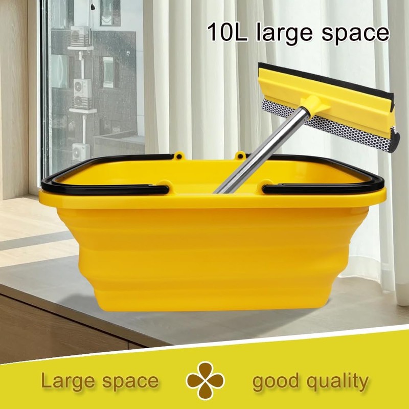 Windshield Car Squeegee and Collapsible Washing Bucket Combo Set, 2