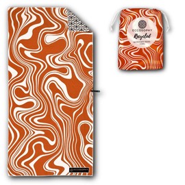 ECCOSOPHY Microfiber Beach Towels Made from Recycled Plastic Bottles - 71x35 inch Quick Dry Pool Towels - Large Sand Free Beach Towels - Oversized Travel Beach Towels with Pouch (Copa Cabana)