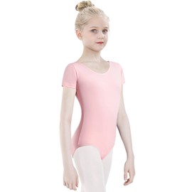 tanzdunsje Ballet Suit Girls Ballet Jersey Children, Ballet Body Dance Body Gymnastics Leotard Leotard for Children Women, 140 Pink