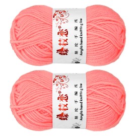 sourcing map 2PCS Crocheting Yarn,Light Pink 4 Ply Acrylic Yarn 100g Sport Weight Yarns Bulk Soft and Fluffy Yarns for Knitting DIY Crochet Handicraft Blankets Gift,197 Yards