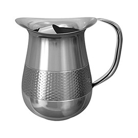 nu steel Hammered Water Pitcher 1.5 lt with ice Catcher, Shiny