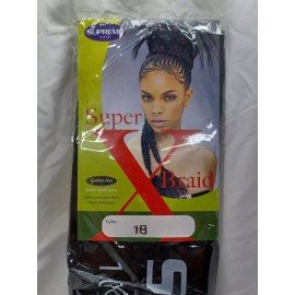 kanekalon Super X Braid Supreme Super X Braid 100% Kanekalon Kiber Braiding Hair #1B