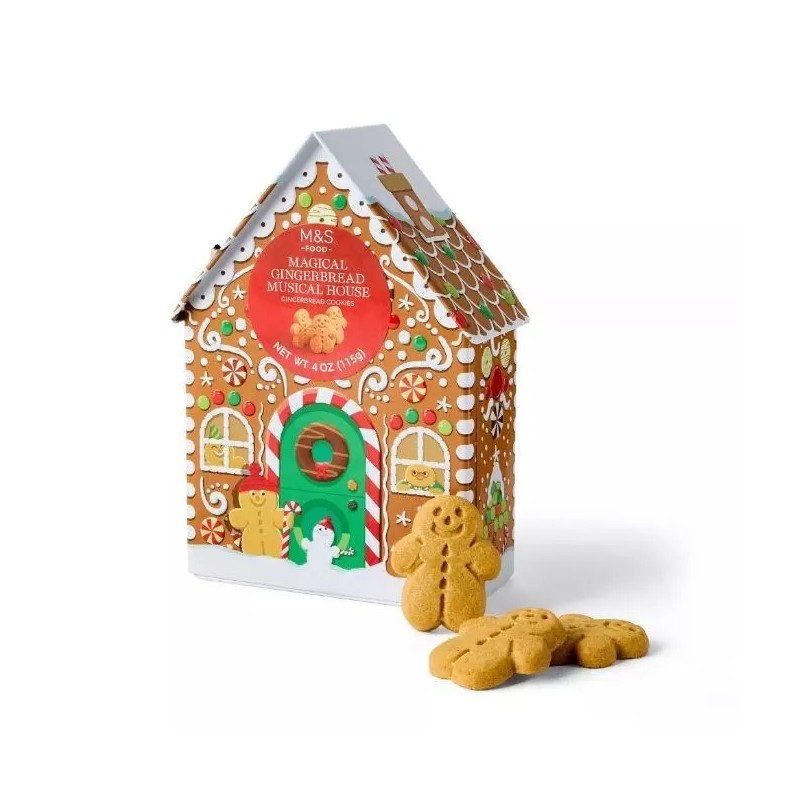 Marks And Spencer M&S Wind Up Musical Gingerbread House Tin
