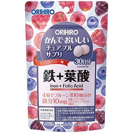 Orihiro Chewable Supplement, Iron + Folic Acid, 120 Tablets x 9 Packs
