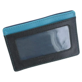 VISCONTI Slim Collection Stealth Leather Card Holder RFID Blocking VSL58 Black/Hawaii