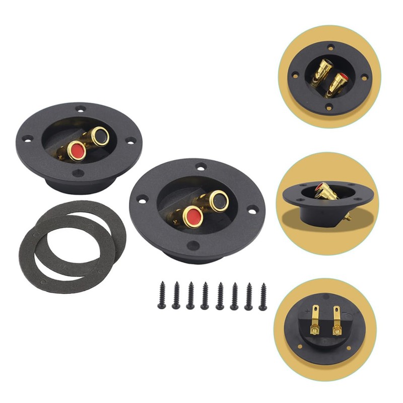 SHINEOFI 2pcs Speaker Wire Connector Gold Plated Binding Post Terminal
