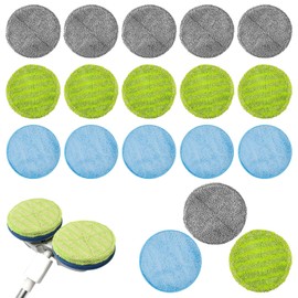 18 Stück Mikrofaser Pads Geeignet für Hurricane Floating Mop, Mop Ersatz-Pads 16cm Runde mit Mikrofaser-Pad und Scheuer-Pad