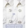 Button Covers for Women 6 Set Rhinestone Cuff Link Silver