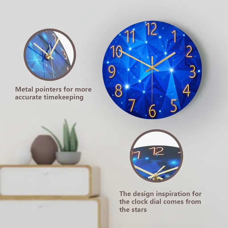 Galaxy Starry Night Wall Clock for Living Room Decor Kitchen
