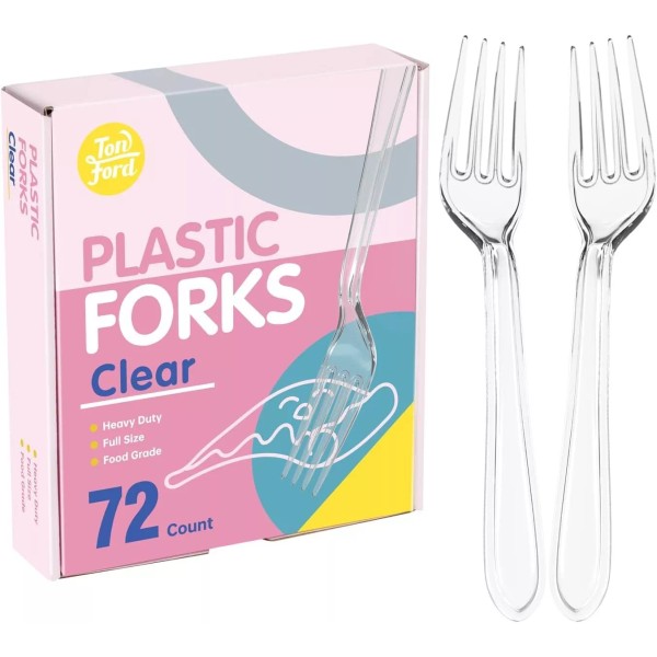 TONFORD 72 Count- Parties, Picnics, and Everyday Use Plastic Forks