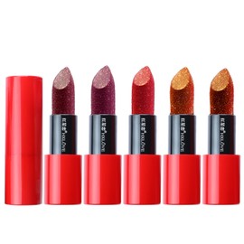 HXLOVE 5PCS Shimmering Lipstick Set - Long-Lasting, Moisturizing Lip Colors for Radiant Shine