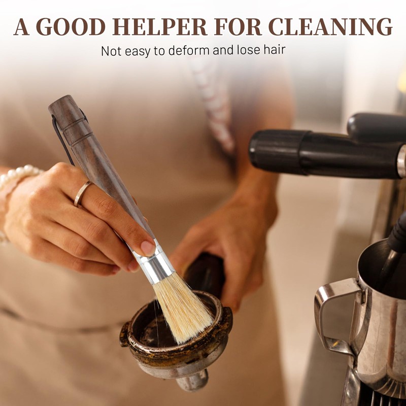 Bamynoir Coffee Grinder Brush, Espresso Machine Cleaner with Wooden Handle
