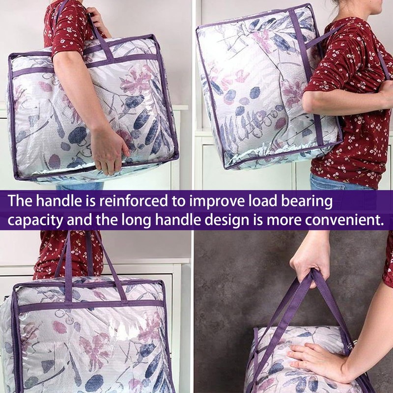 Volumoon Clear Clothes Storage Bag, 3 Pack Large Capacity Storage
