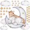 WANDKIND Elephant and Giraffe on the Moon Children's Room Wall