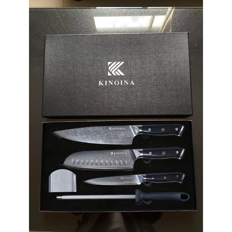 KINOINA 5-Piece Damascus Knife Set - Ultra-Sharp Professional 67-Layer VG10