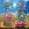 BSRESIN BSRESIN Diamond Art Stained Glass Window Clings with Diamond