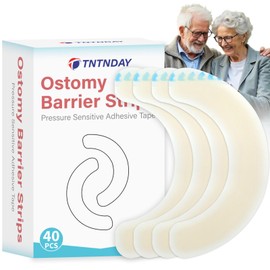TNTNDAY 40 PCS Ostomy Barrier Strips, Medical Grade Hydrocolloid, Ostomy Supplies, Elastic Barrier Adhesive Tape for Colostomy Bags, Urostomy Bag, Ileostomy Bag