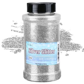 TORC Silver Fine Glitter 1 Pound 16 OZ Glitter Powder for Tumblers Resin Crafts Slime Cosmetic Nail Painting Festival Decoration