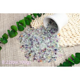 ZHIYUXI Crystal Fluorite Vase Filler, 0.22lbs, Polished Healing Chips for Decoration, Fish Tank Gravel, Succulent Plants, Home Decor