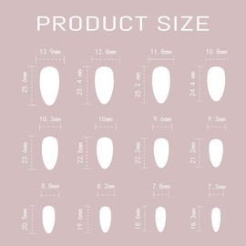 Ruzister 24 Pieces Push On Almond Nails Shiny False Nails Black Ombre Full Surface Glue on Nails with Metal Butterfly Designs