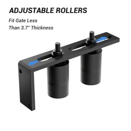 FLYVLIEG Heavy Duty Slide Gate Guide Roller, 3" Nylon Sliding Gate Rollers with Adjustable L Post Bracket, Sturdy Iron Sliding Gate Guide Rollers, Sliding Rolling Gate Hardware Kit, Black