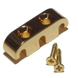 Bass guitar string tree retainer in gold
