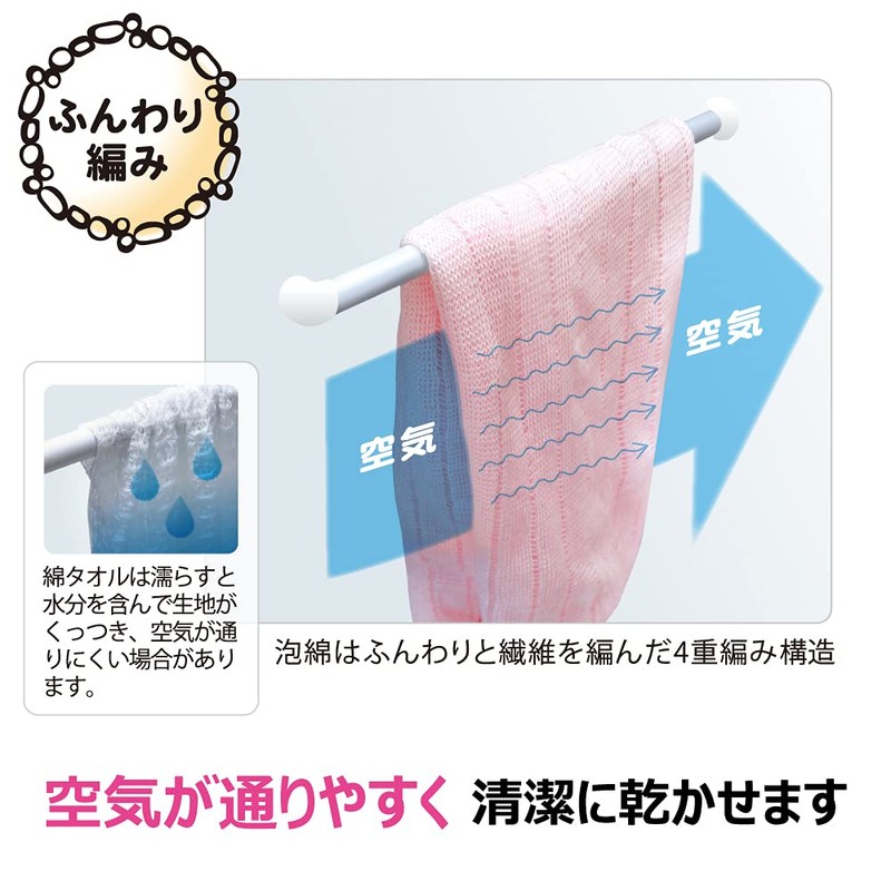 Kikron Body Towel, 100% Cotton, Peach, 9.4 x 39.4 inches