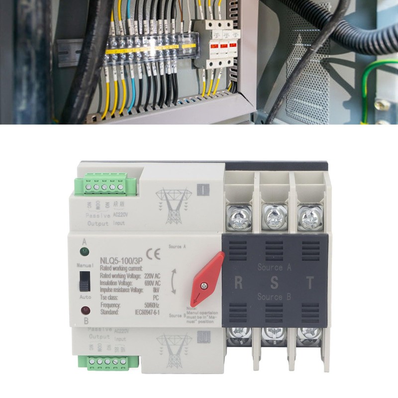 Dual Power Automatic Transfer Switch, 3P AC Flame Retardant PC