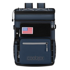 COOLREX COOLREX Large Backpack Cooler Navy Blue 36 Can Cooler Backpack with 2 Insulated Compartments Leak Proof Waterproof Travel Backpack, Camping Beach Picnic Lunch Thermal Bag for Women and Men
