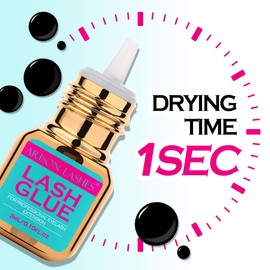 Lash Extension Glue 1S Drying Time Waterproof Lashes Glue for Eyelash Extensions 7-8 Weeks Retention Strong Hold Long Lasting Black Eyelashes Adhesive Professional Use Only(3ml)