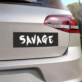 Savage Sticker Large 3x9 Fun Graffiti Style No Holds Barred Beast Fierce Night Runner Street Racing Bumper Stickers