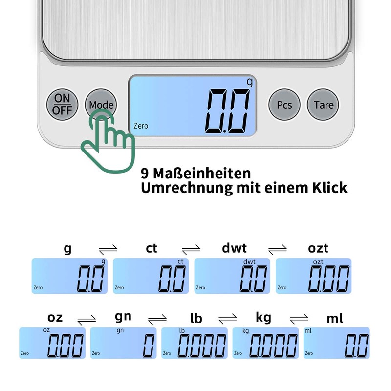 KUBEI Upgrade Large Digital Kitchen Scale, USB Charging, 5 kg