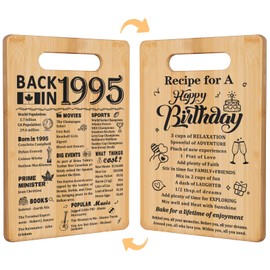 30th Birthday Gifts for Women Men,Back in 1995&Recipe for A Happy Birthday Double Sided Cutting Board Gift for Her Him,30th Birthday Gift Ideas,Cool Gifts for 30 Year Old Woman