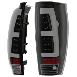 KUAFU LED Tail Light Pair Compatible with 2002-2006 Chevy Avalanche 1500 2500 Smoke Lens LED Tube Bar Tail Lamp Left & Right Replacement for 15771437 15771438 GM2800153 GM2801153