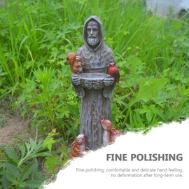 Housoutil St Francis Bird Feeder Blessing Religious Garden Decor Statue Outdoor Sculpture Wild Bath Bird Feeder Francis of Assisi Catholic Lawn Patio Decor