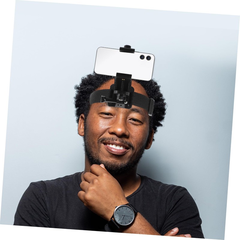 TEHAUX 2 Sets Head Mounted Phone Rack with Headband for