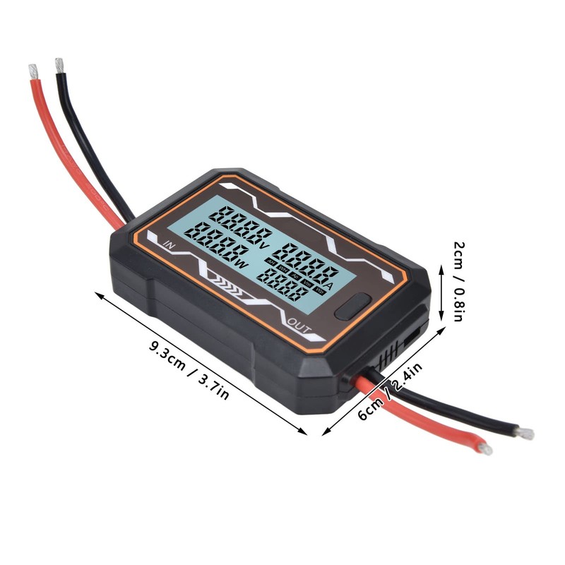 DC Power Meter, 0-60V, Digital Power Meter with Backlight and